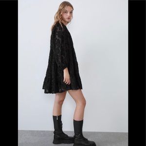 Zara Voluminous Textured Mini Dress